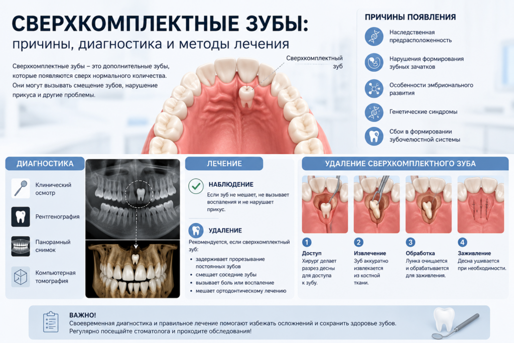 Сверхкомплектные зубы: откуда они берутся и нужно ли их удалять?