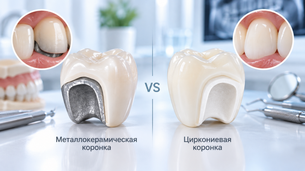 Циркониевая коронка или металлокерамика: что выбрать и в чем разница